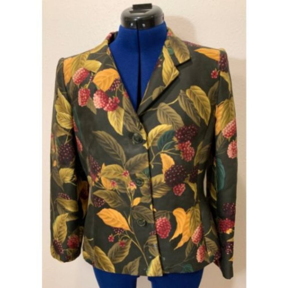 Linda Allard Ellen Tracy - Fruit Pattern Jacket - Size 8P